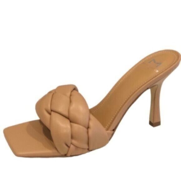 NWT Marc Fisher Tan Slide Sandal Heels 8 - Picture 2 of 10
